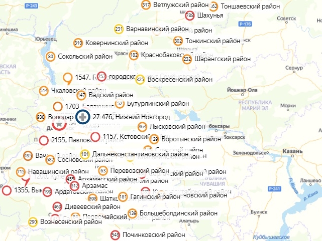 Коронавирус за сутки не выявили в 20 муниципалитетах Нижегородской области 