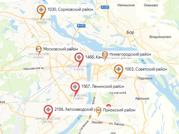 Уже в 5 районах Нижнего Новгорода число COVID-пациентов превысило 1000