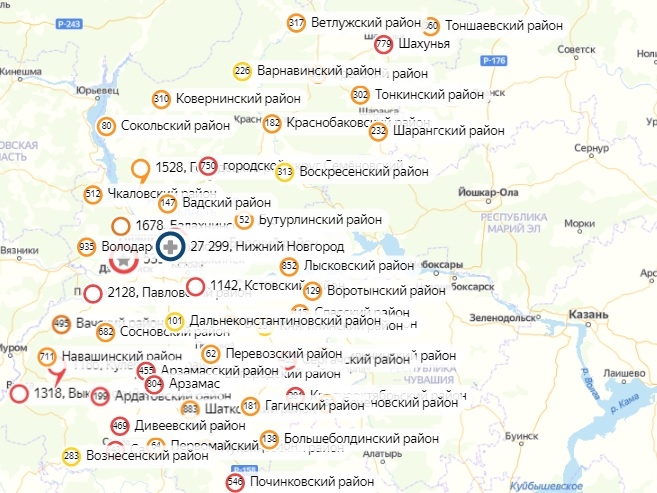 COVID не нашли в 23 районах Нижегородской области за сутки