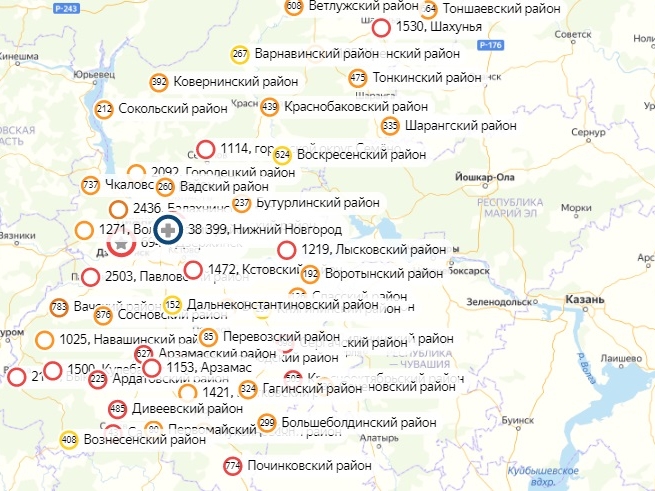 Коронавирус за сутки не нашли в 25 районах Нижегородской области