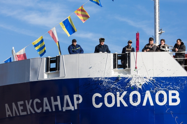 Сухогруз «Александр Соколов» спущен на воду на заводе «Красное Сормово» в Нижнем Новгороде