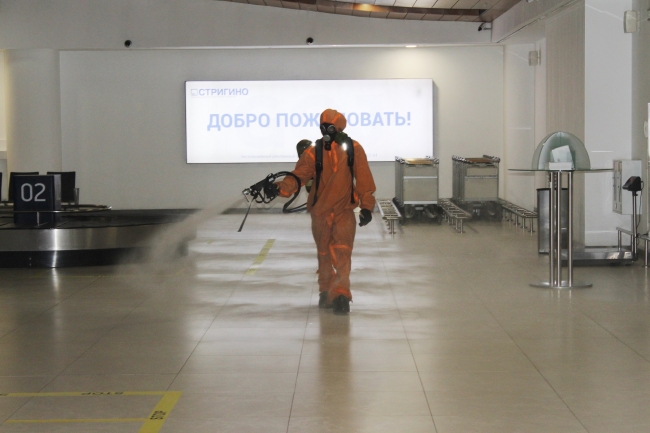 Image for Проведена тотальная дезинфекция аэровокзала в «Стигино»