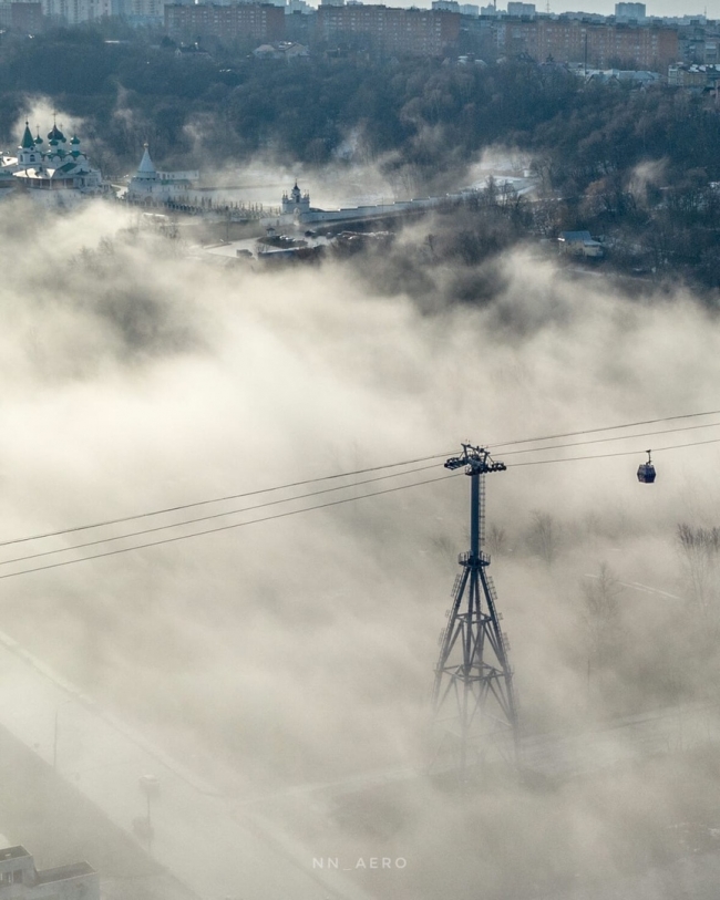 Image for Густой туман над Нижним Новгородом сняли с квадрокоптера