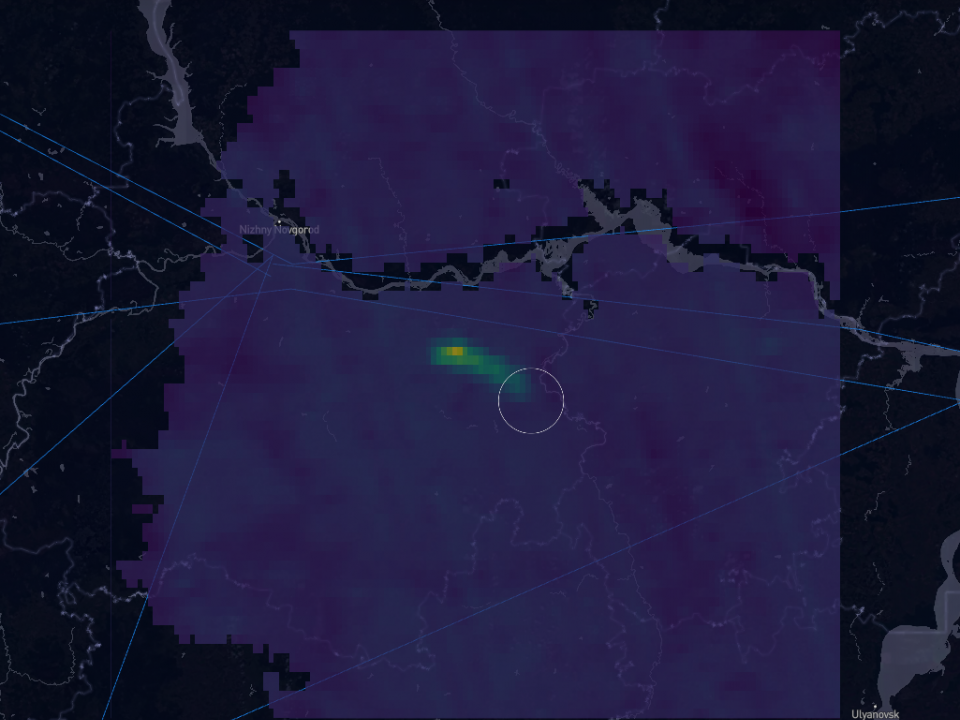 Image for Мощный выброс газа в Нижегородской области увидели из космоса