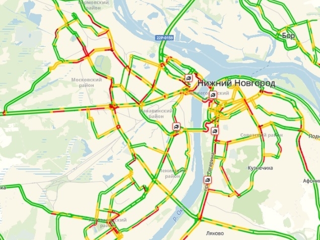 Image for Многокилометровые пробки и заторы заблокировали дороги Нижнего Новгорода