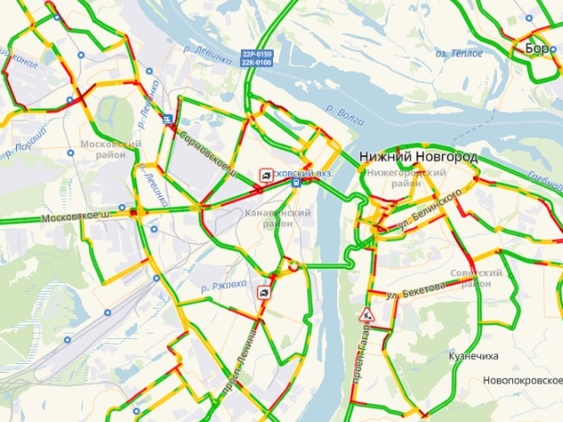 Image for Многокилометровые пробки заблокировали дороги Нижнего Новгорода вечером 7 марта