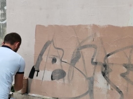Image for Свыше 500 незаконных надписей на фасадах закрасили в Ленинском районе