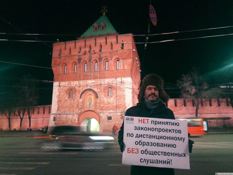 Image for Пикет против дистанционного обучения прошел в Нижнем Новгороде