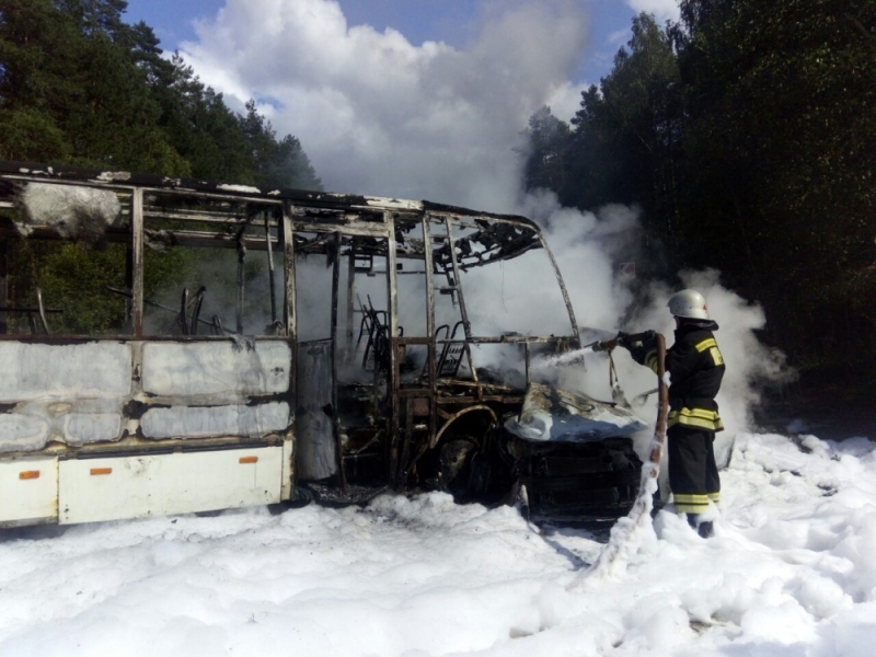 Рейсовый автобус, ехавший в Арзамас, сгорел во Владимирской области