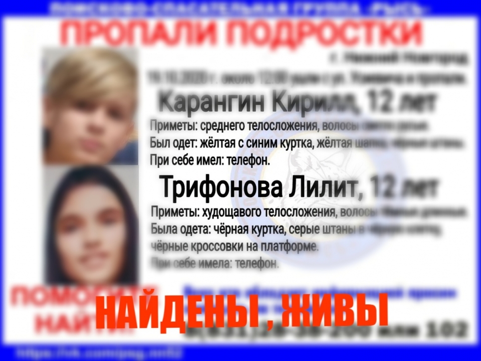 Image for Двух пропавших в Нижнем Новгороде 12-летних детей нашли живыми