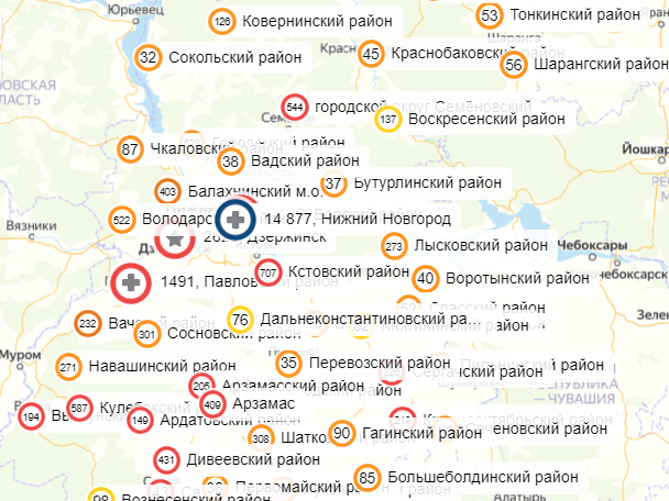 Новые случаи заражения коронавирусом не выявлены в 29 муниципалитетах Нижегородской области