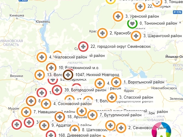 Image for Случаи заражения COVID-19 зафиксированы в 45 районах Нижегородской области