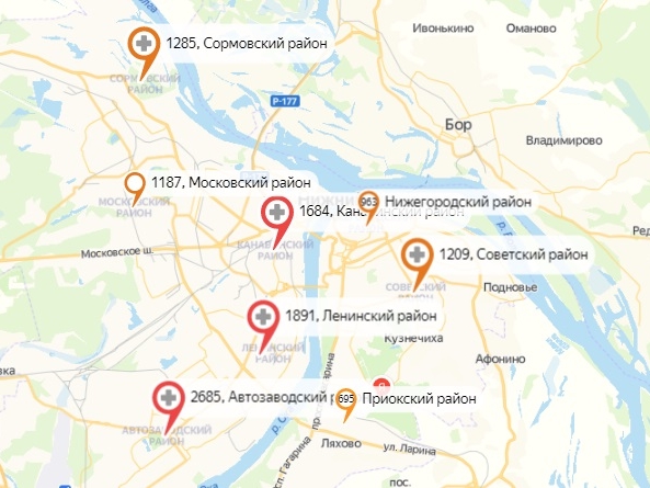 Только в одном районе Нижнего Новгорода нет новых заражений