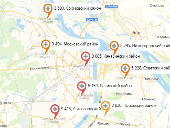 Вспышки коронавируса зафиксировали в трех районах Нижнего Новгорода