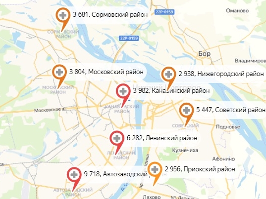 Вспышки коронавируса зафиксированы в двух районах Нижнего Новгорода
