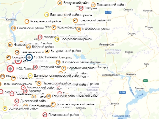 В 34 районах Нижегородской области коронавирус не найден