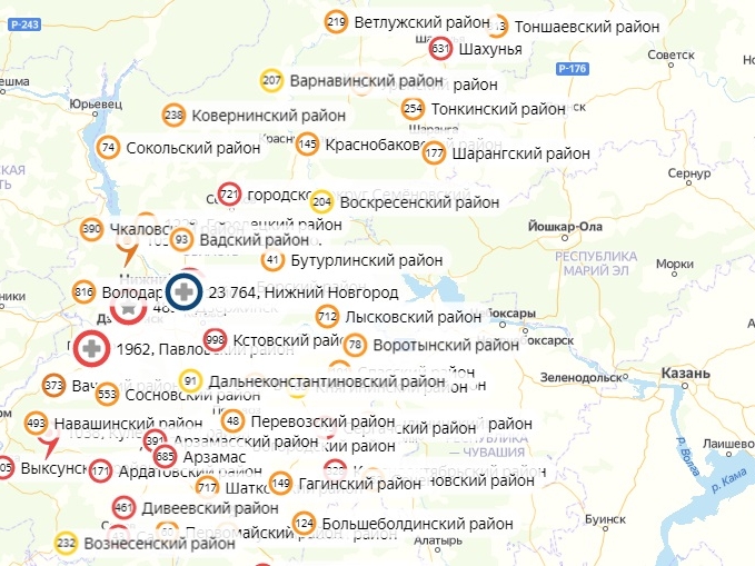 Всего в 13 районах Нижегородской области не нашли коронавирус