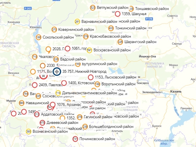 Коронавирус не нашли в 16 муниципалитетах Нижегородской области за сутки