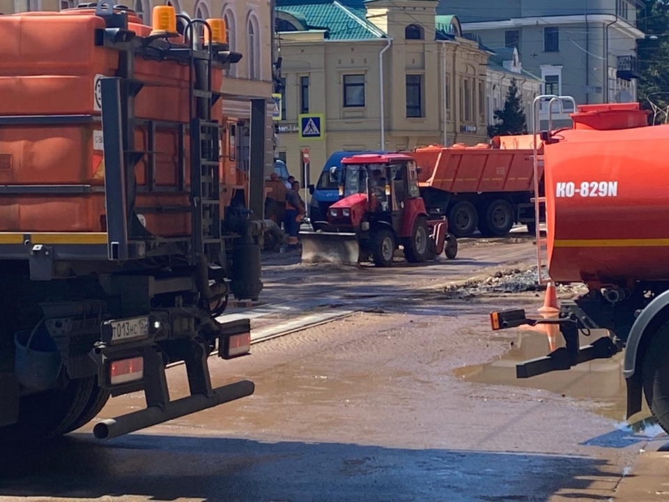 Image for Потоп из-за прорыва водопровода в центре Нижнего Новгорода ликвидирован