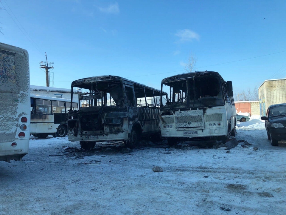 Image for Два автобуса ПАЗ сгорели ночью на стоянке в Кстове