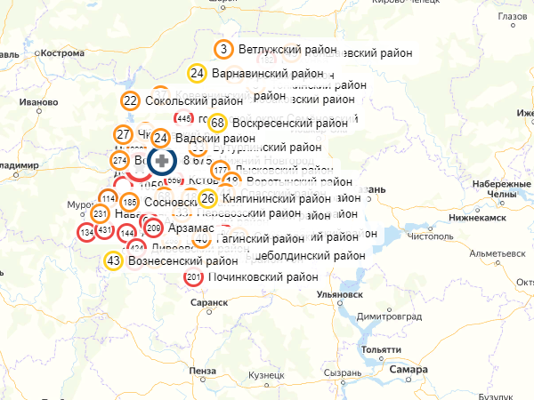 Image for В 29 районах Нижегородской области не выявили новых COVID-больных