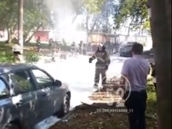 Маршрутка с пассажирами загорелась на проспекте Гагарина в Нижнем