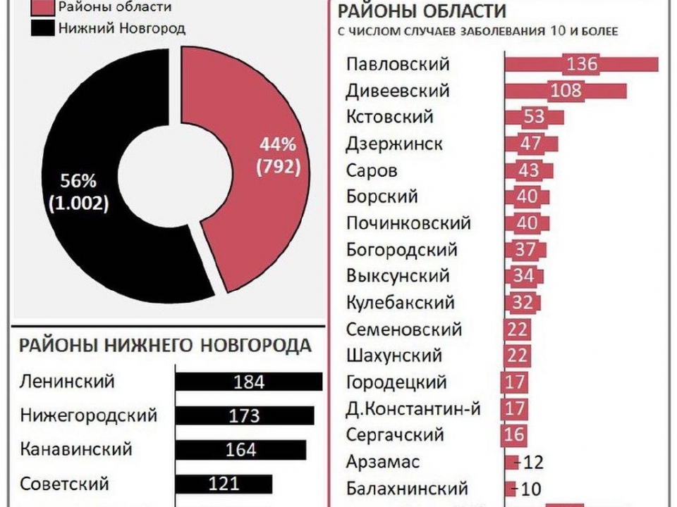 Image for 790 случаев заражений распределены по районам Нижегородской области