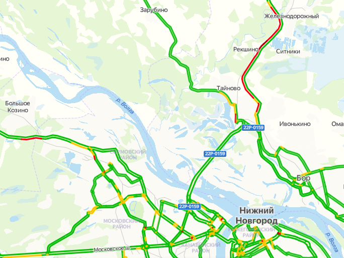 Многокилометровая пробка образовалась на подъезде к Нижнему Новгороду