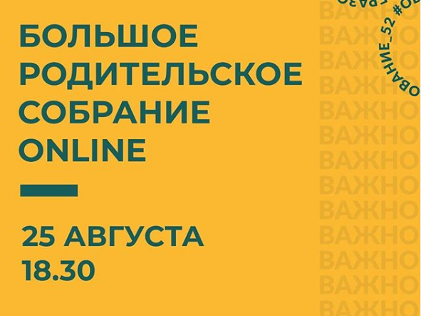 Image for Онлайн-родительское собрание пройдет для нижегородцев 25 августа 