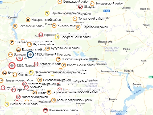 Коронавирус не нашли в 34 районах Нижегородской области за сутки 