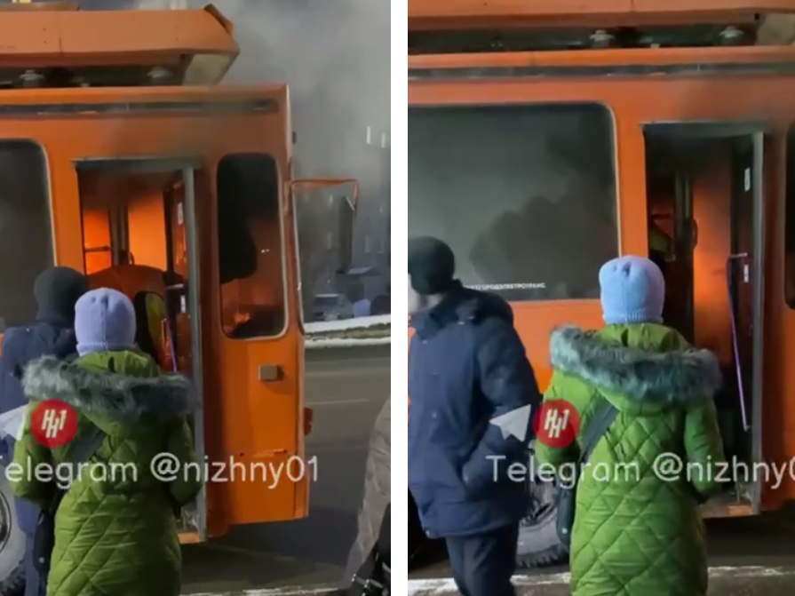 Image for Троллейбус № 5 загорелся на остановке «Пролетарская» в Нижнем Новгороде
