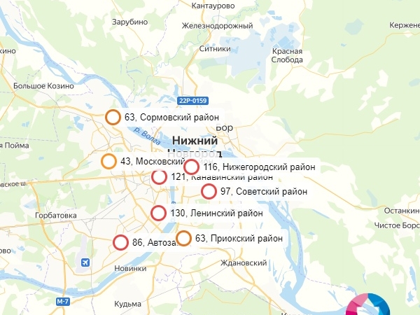 Image for 719 жителей Нижнего Новгорода заболели коронавирусом: карта заражений