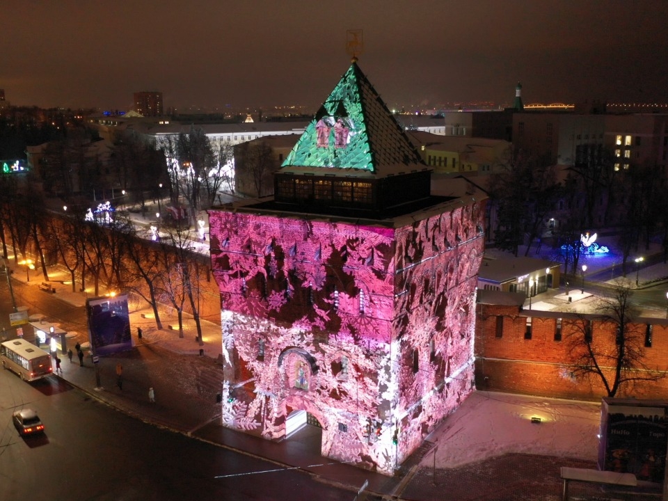 Image for Звуковая 3D-инсталляция украсила Дмитриевскую башню Нижегородского кремля