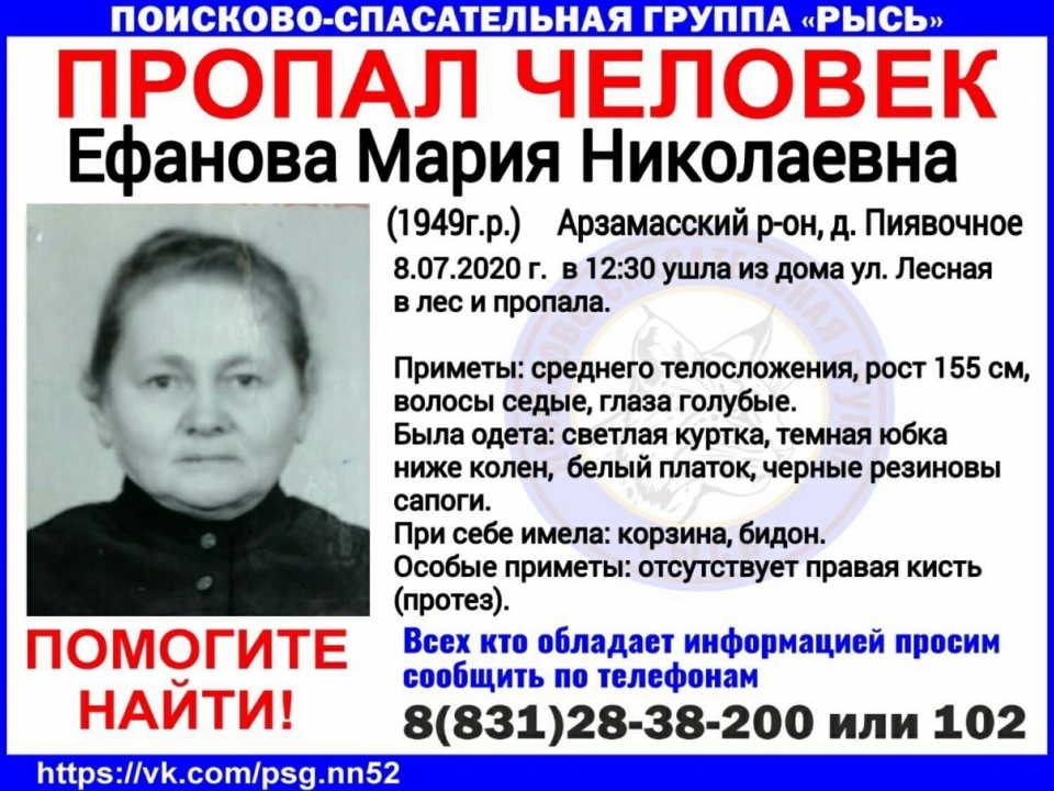 Image for Жительница Арзамасского района пропала по дороге в лес
