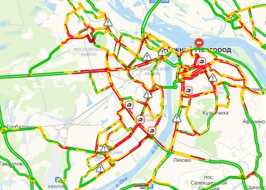 Карта пробок в нижнем новгороде