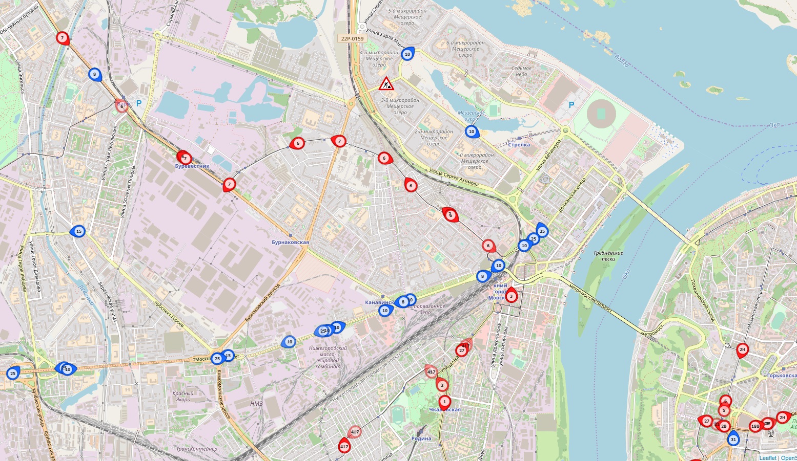 Карта движения транспорта дзержинск