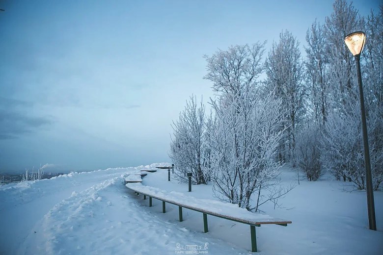 Парк швейцария нижний новгород зимой