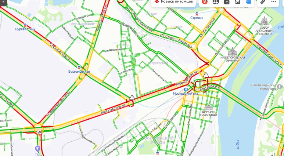 Пробки нижний новгород сейчас онлайн карта смотреть онлайн бесплатно проспект гагарина
