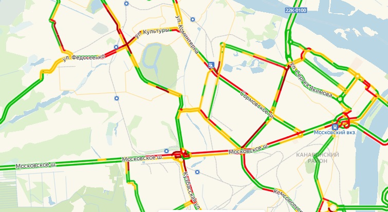 Карта нижний новгород пробки на дорогах сейчас