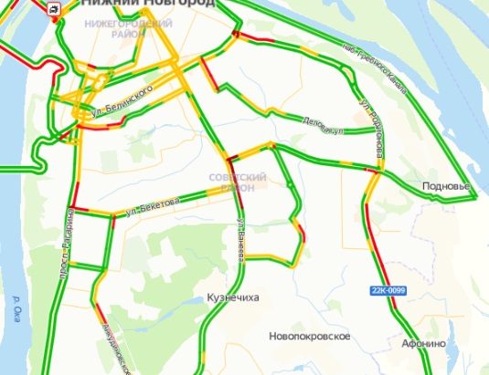 Карта пробок нижегородской области