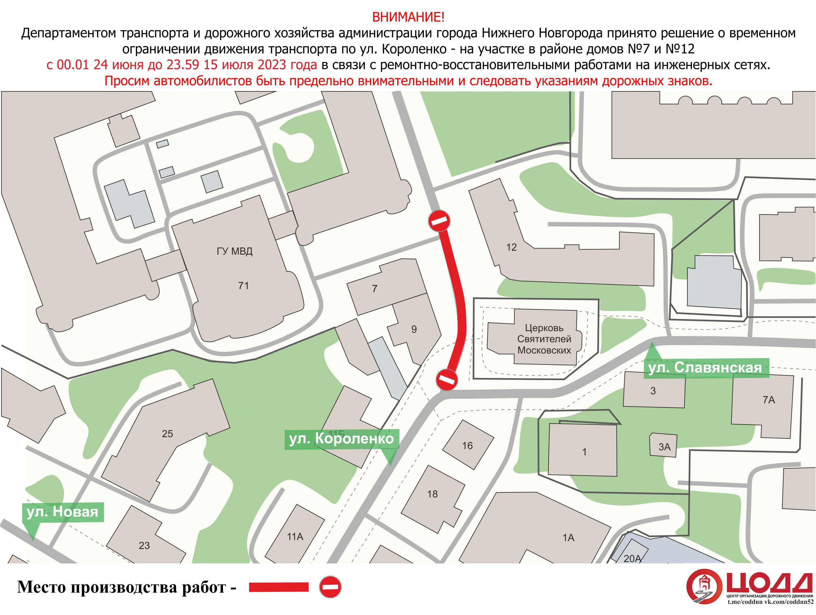 Схема перекрытия движения