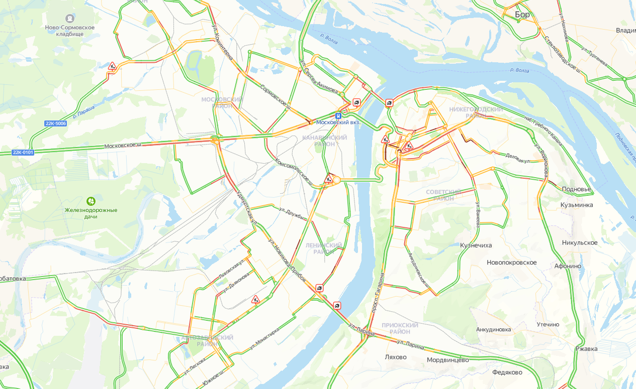 Карта нижнего новгорода в реальном времени. Пробки Нижний Новгород. Пробки Нижний Новгород сейчас. Перекроют ул. Ошарская до Ванеева.