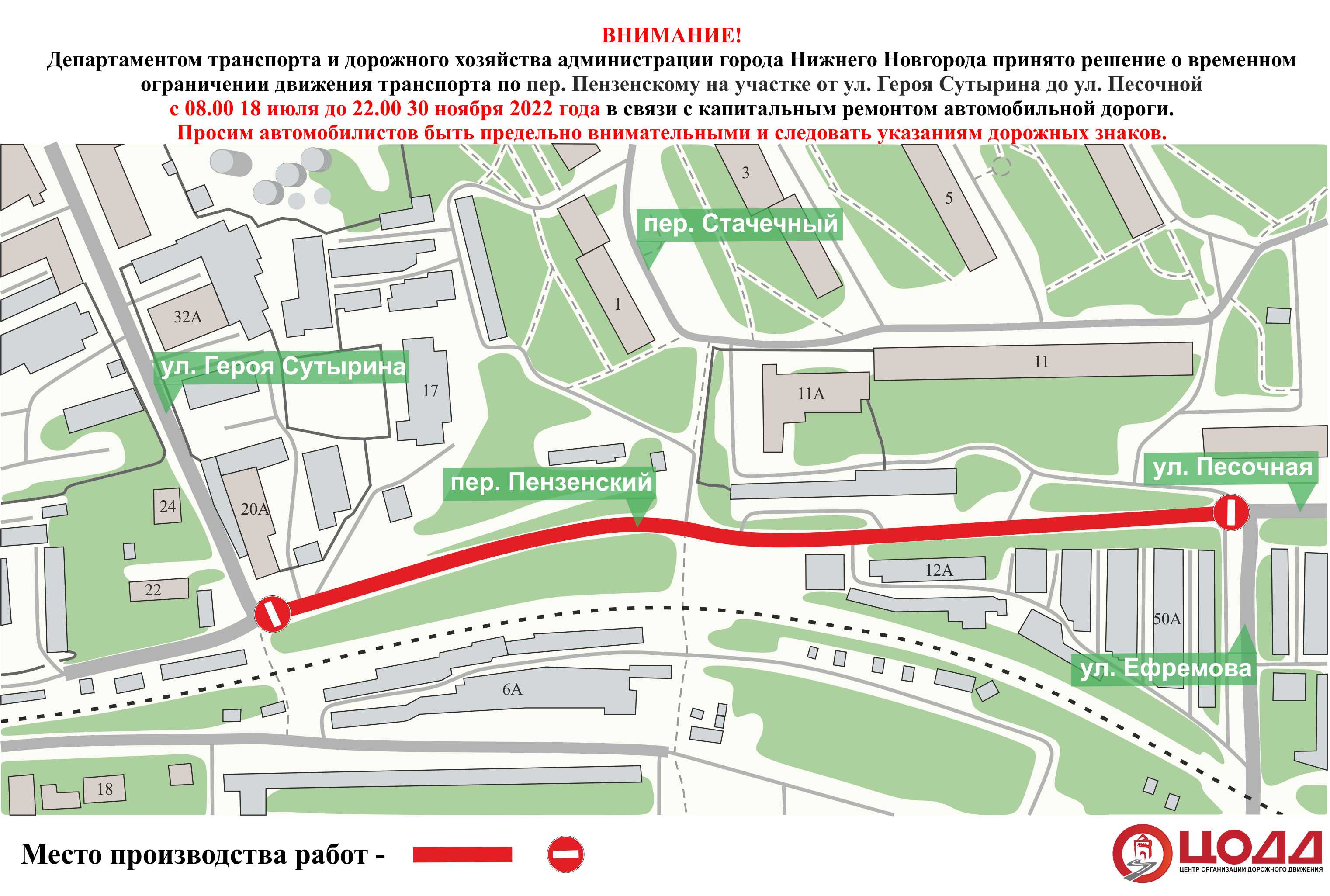 Схема движения автотранспорта