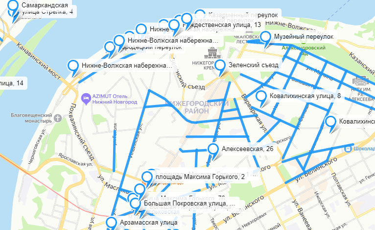 Появилась интерактивная карта платных парковок в Нижнем Новгороде