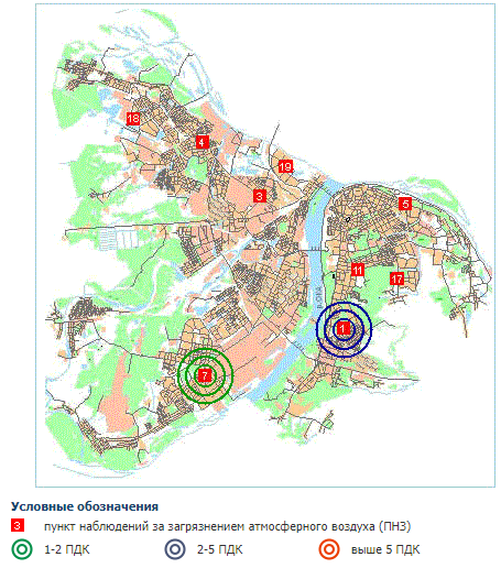 Экологическая карта нижнего новгорода