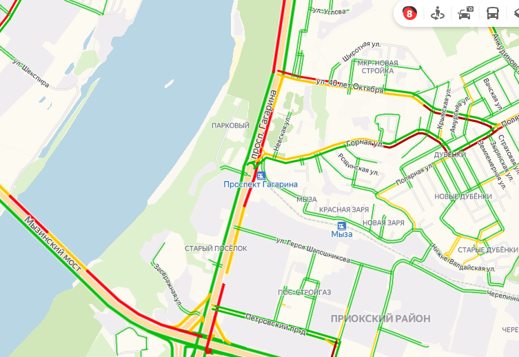 Пробки нижний новгород богородск сейчас онлайн карта смотреть