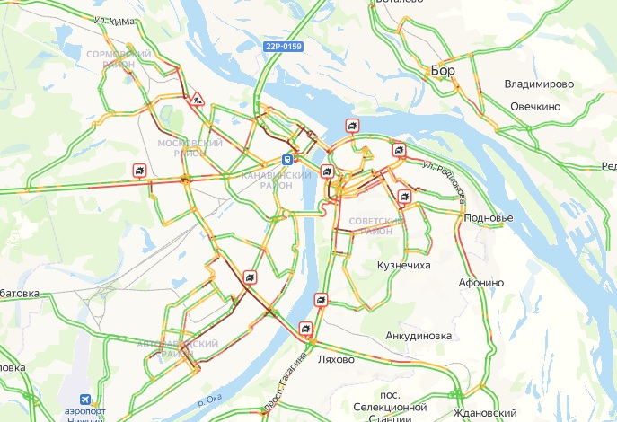 Пробки борский мост сейчас на карте