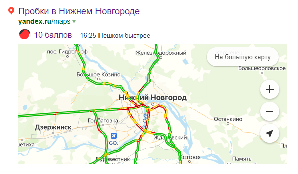 Карта загруженности дорог нижний новгород