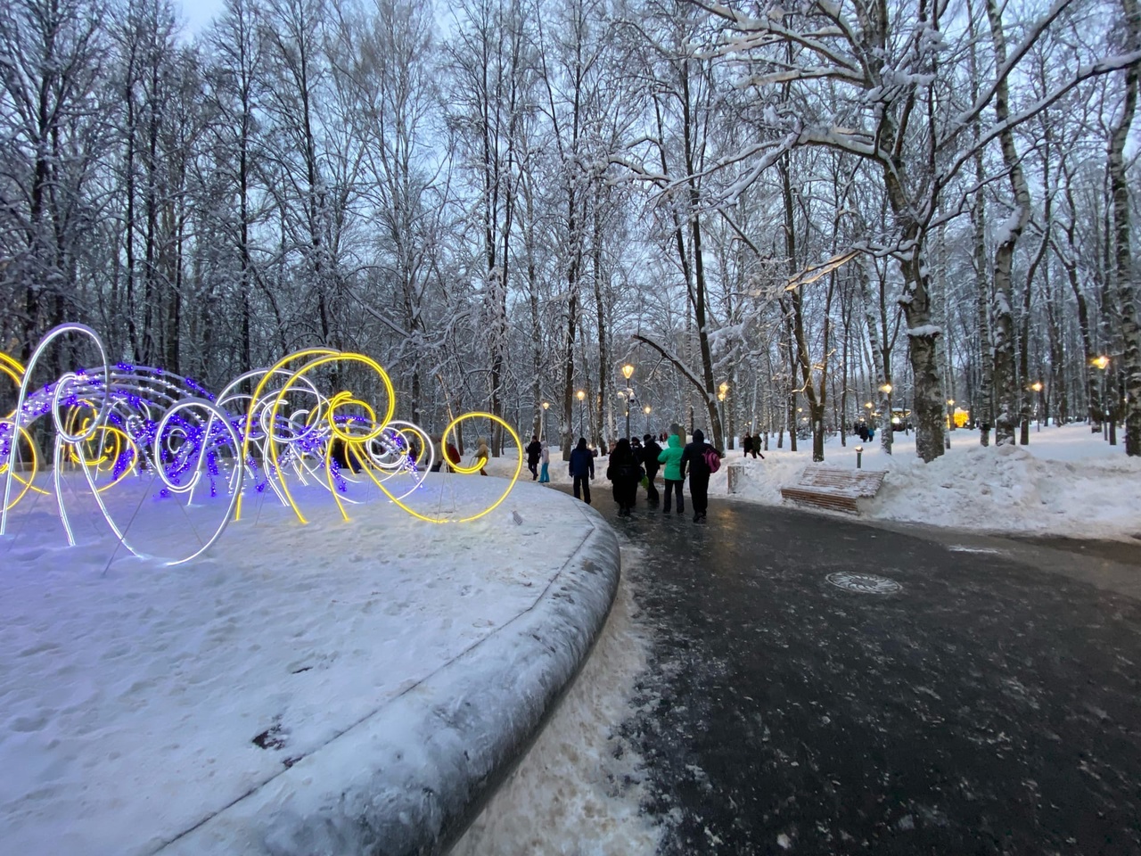 парк швейцария нижний новгород зимой