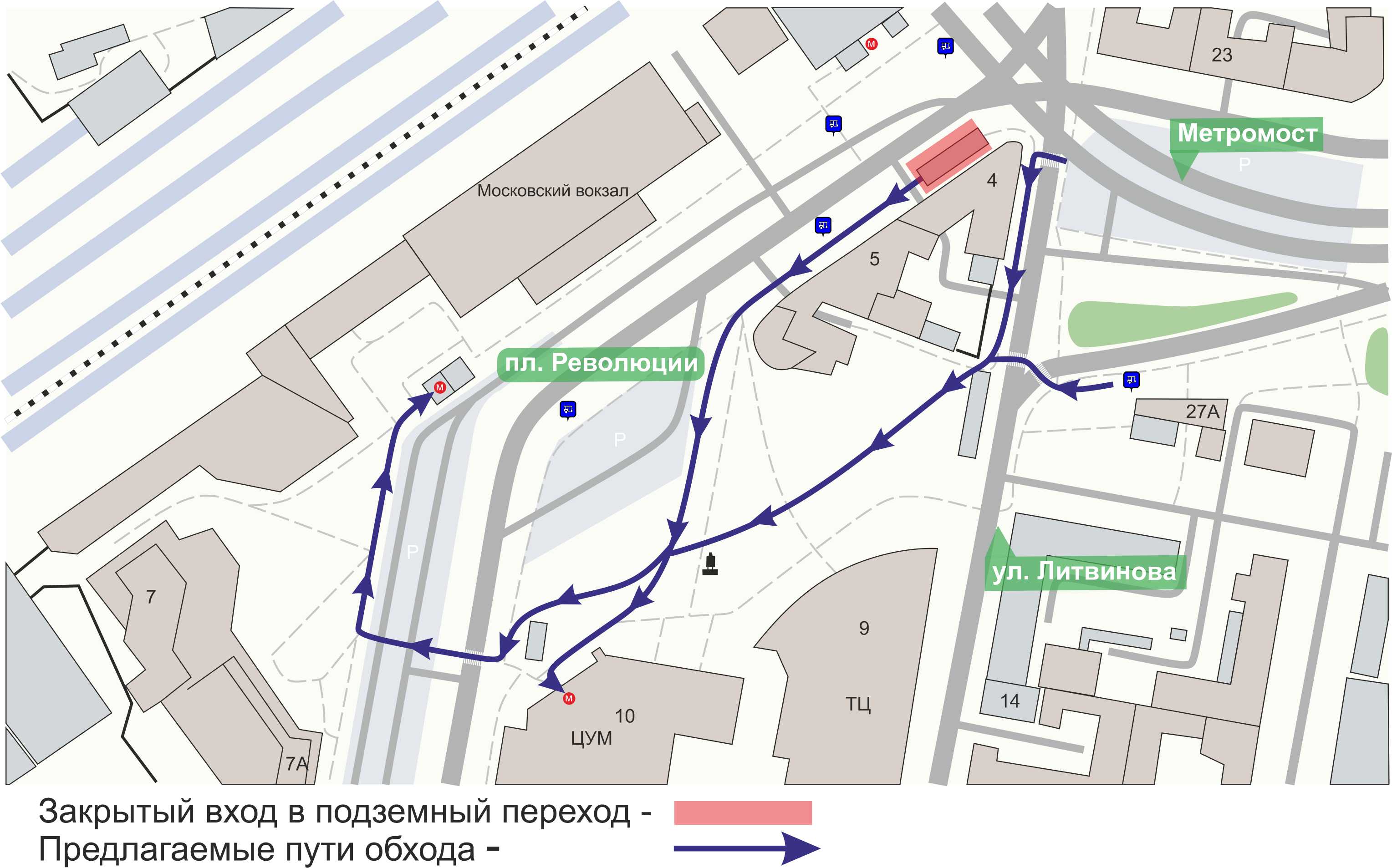 Вход в подземный переход у Московского вокзала в Нижнем Новгороде закроют  до 3 декабря | Открытый Нижний